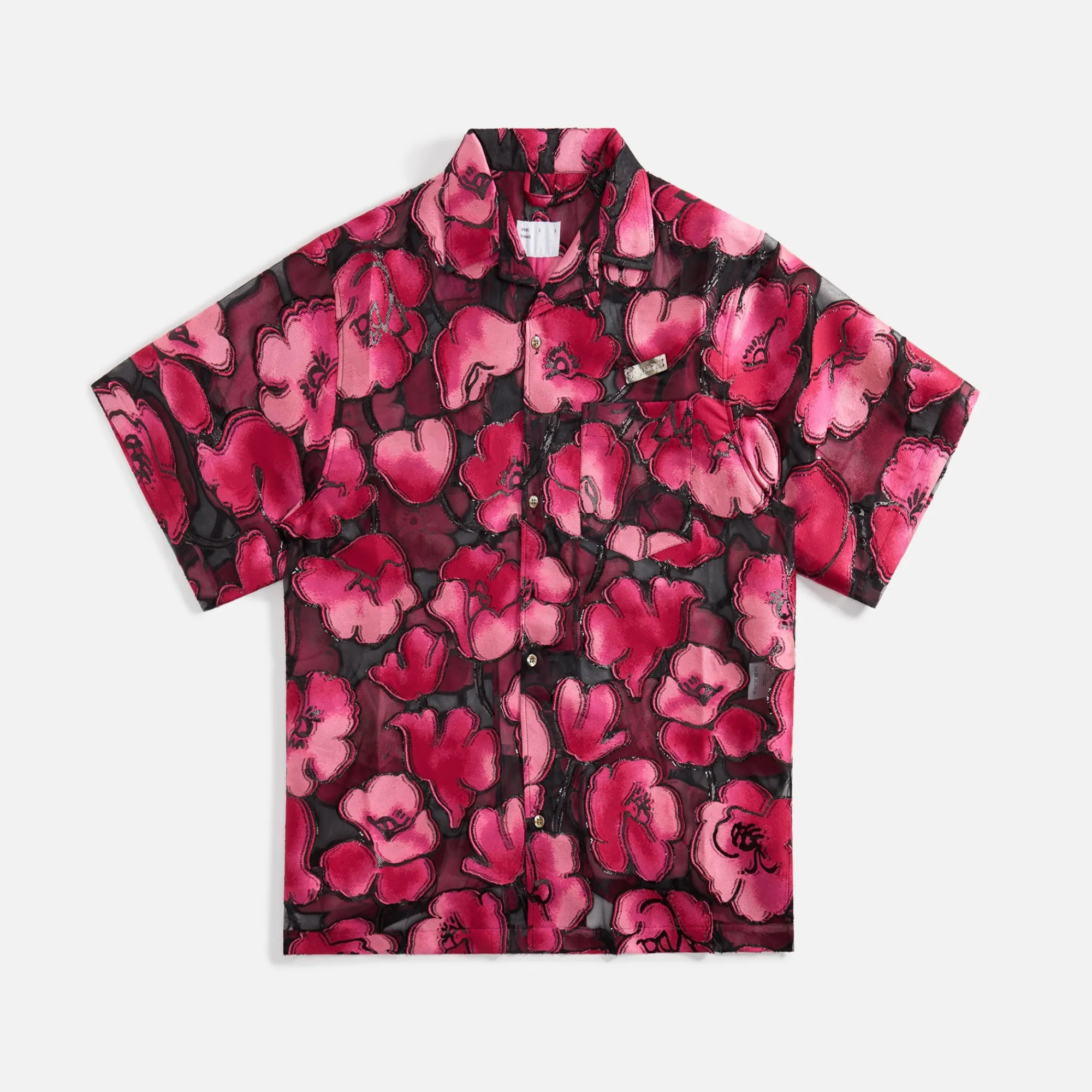 Clearance 4S Designs Wide Camp Shirt Pink / Black