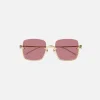 Store Gucci Wireless Square Frame Endura Gold With Red Lens