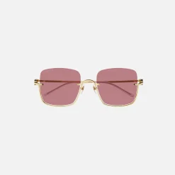 Store Gucci Wireless Square Frame Endura Gold With Red Lens