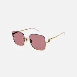 Store Gucci Wireless Square Frame Endura Gold With Red Lens
