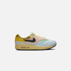 Best Sale Nike Wmns Air Max 1 `87 Prm Celestine Blue / Off Noir / Teal Tint / Arctic Orange / Tour Yellow / Citron Tint