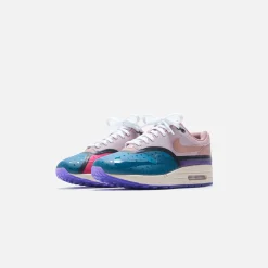 New Nike Wmns Air Max 1 Prm Shwr Plum Fog / Fossil Rose / Pink Oxford