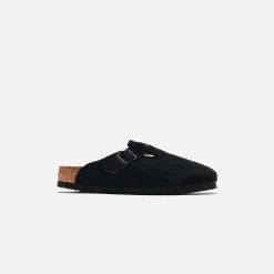 Sale Birkenstock Wmns Boston Soft Footbed Suede Black
