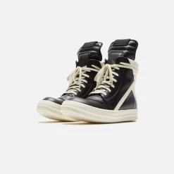 New Rick Owens Wmns Geobasket Black / Milk / Milk