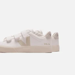 Outlet Veja Wmns Recife Logo Extra White / Pierre / Natural