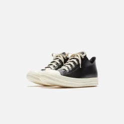 Fashion Rick Owens Wmns Scarpe In Pelle Low Sneakers Black / Milk
