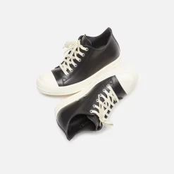 Fashion Rick Owens Wmns Scarpe In Pelle Low Sneakers Black / Milk