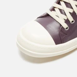 Best Sale Rick Owens Wmns Scarpe In Pelle Low Sneakers Amethyst / Milk