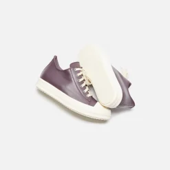 Best Sale Rick Owens Wmns Scarpe In Pelle Low Sneakers Amethyst / Milk