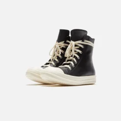 Online Rick Owens Wmns Scarpe In Pelle Sneakers Black / Milk