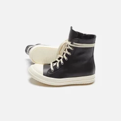 Online Rick Owens Wmns Scarpe In Pelle Sneakers Black / Milk