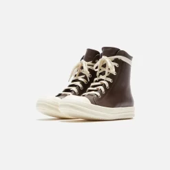 Best Rick Owens Wmns Scarpe In Pelle Sneakers Brown / Milk / Milk