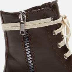 Best Rick Owens Wmns Scarpe In Pelle Sneakers Brown / Milk / Milk