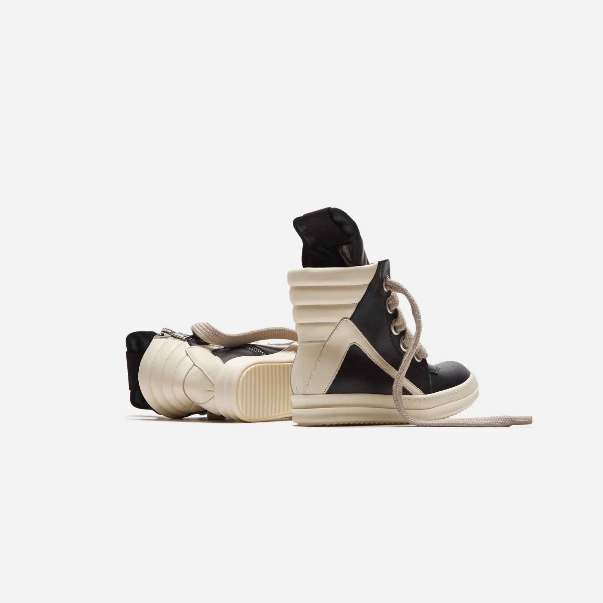 Store Rick Owens Wmns Scarpe Pelle Geobasket Black / Milk