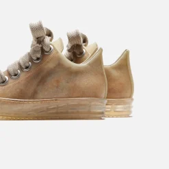 Discount Rick Owens Wmns Scarpe Pelle Low Sneakers Natural / Clear