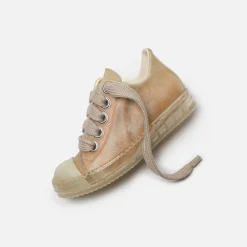 Discount Rick Owens Wmns Scarpe Pelle Low Sneakers Natural / Clear