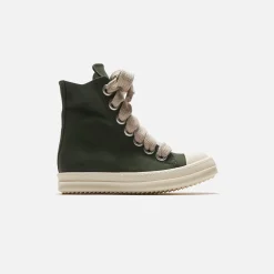 Online Rick Owens Wmns Scarpe Pelle Sneakers Moss / Milk