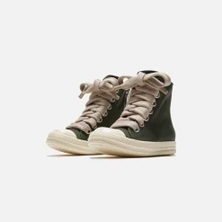 Online Rick Owens Wmns Scarpe Pelle Sneakers Moss / Milk