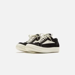 Clearance Rick Owens Wmns Vintage Sneaks Black / Milk / Milk