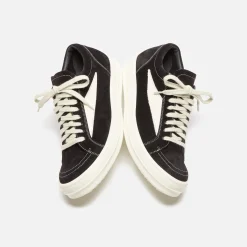 Clearance Rick Owens Wmns Vintage Sneaks Black / Milk / Milk