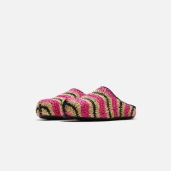 Store Marni X No Vacancy Inn Fussbet Sabot Rafia Waves Fuchsia / Natural