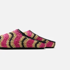 Store Marni X No Vacancy Inn Fussbet Sabot Rafia Waves Fuchsia / Natural