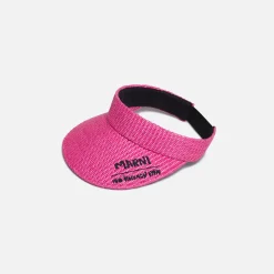 Sale Marni X No Vacancy Inn Raffia Visor Fuchsia
