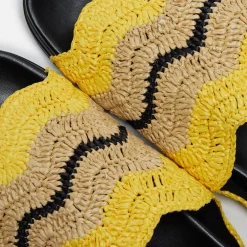 Best Sale Marni X No Vacancy Inn Slide Rafia Waves Sun / Natural