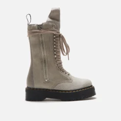 New Dr. Martens X Rick Owens Wmns Quad Sole Calf Length Boot Pearl