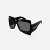 Flash Sale Gucci Xl Exaggerated Mask Acetate Sunglasses Black / Grey