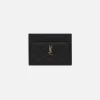 New Saint Laurent Ysl Chevron Card Holder Noir