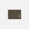 Outlet Saint Laurent Ysl Credit Card Holdder Kaki Fonce