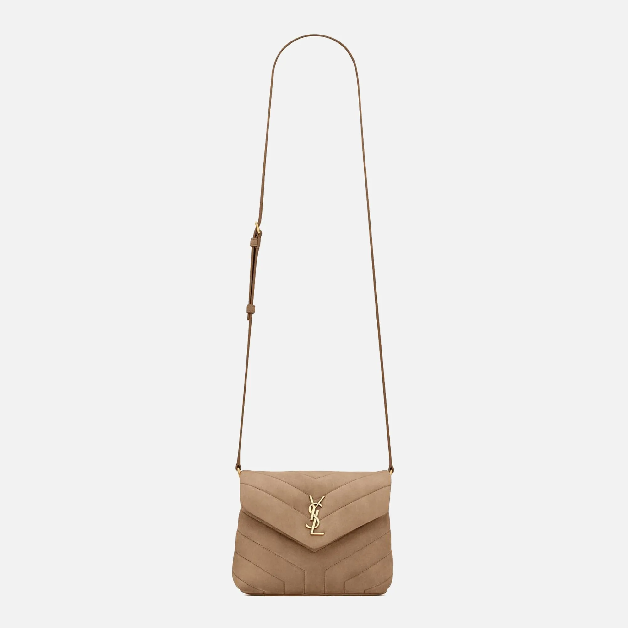 Discount Saint Laurent Ysl Minibag Mono With Suede Taupe