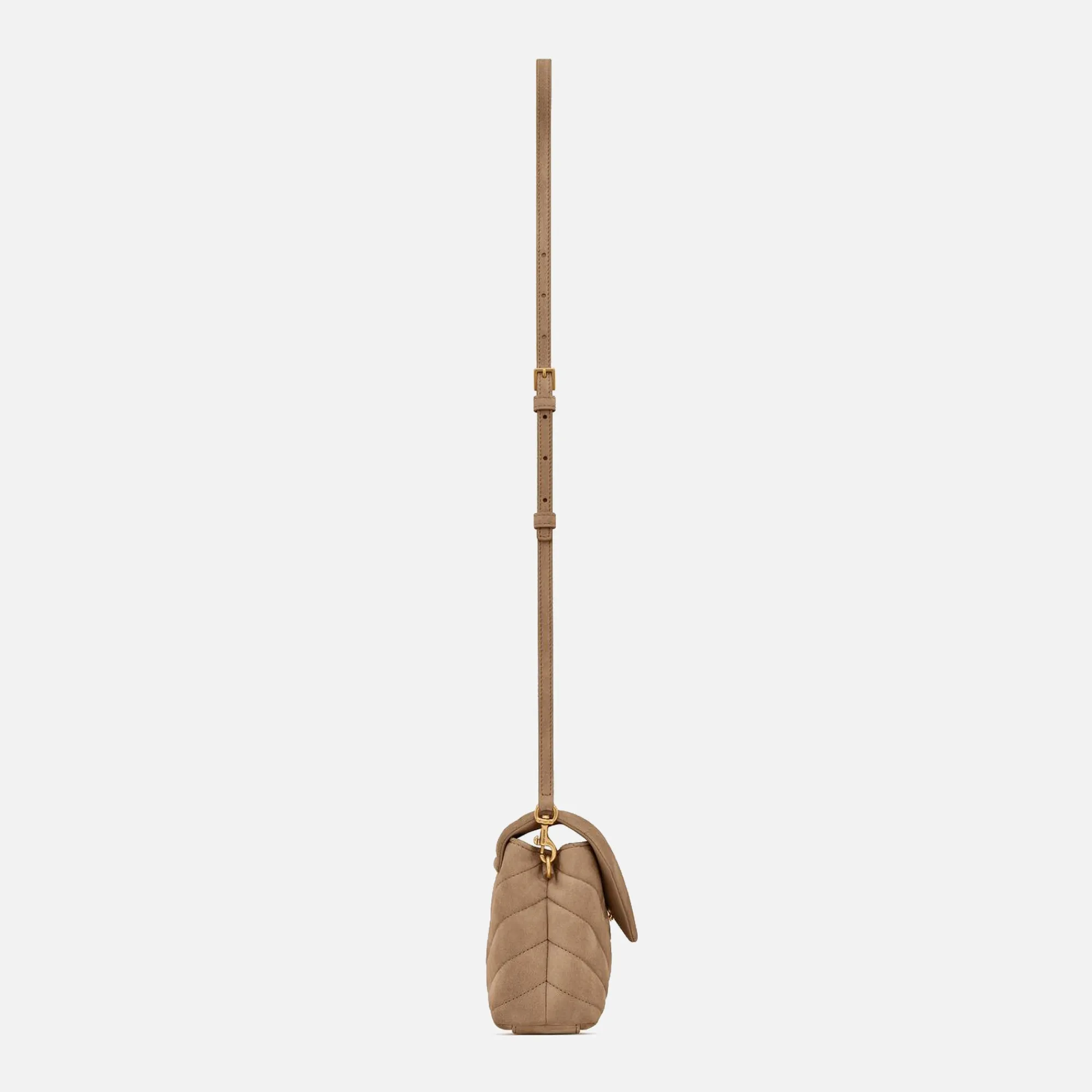 Discount Saint Laurent Ysl Minibag Mono With Suede Taupe