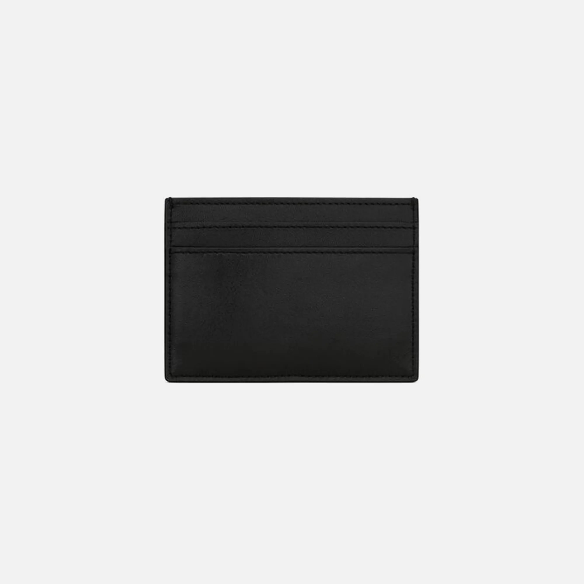New Saint Laurent Ysl Pcc 172Y Tricolor Hardware Monogram Card Holder Black