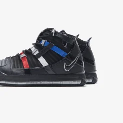 Outlet Nike Zoom Lebron Iii Qs Black / Metallic Silver / University Red
